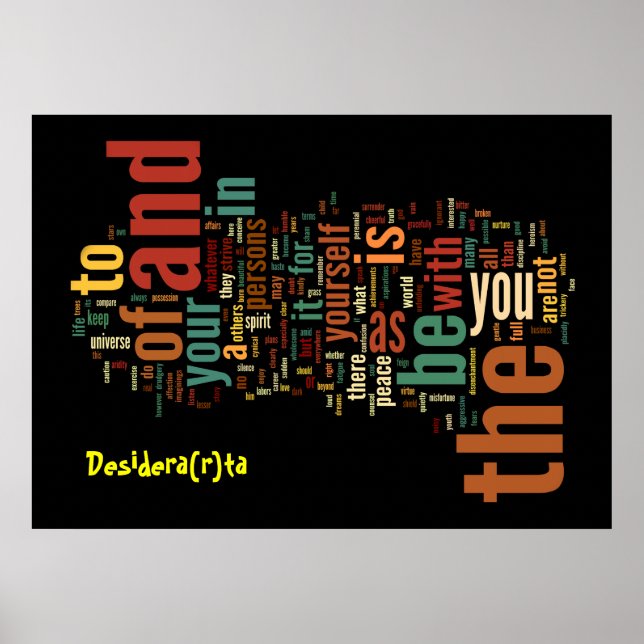 Póster Desidera(R)ta Word Art poster print (Frente)