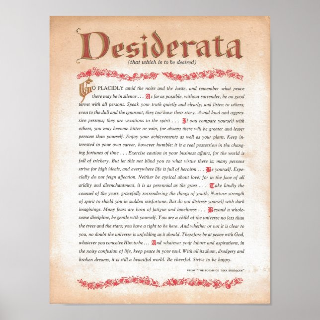PÓSTER DESIDERATA (Frente)