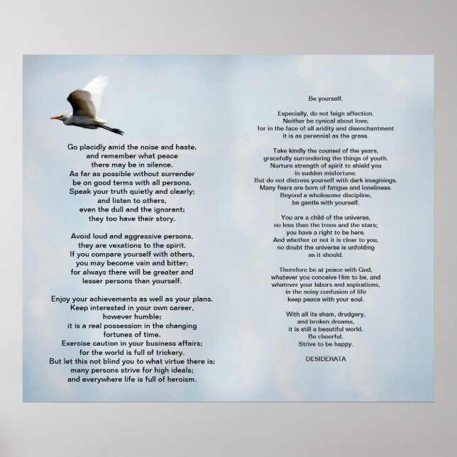 Póster Desiderata (Frente)