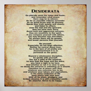 Póster Desiderata 12 x 12 Art Print
