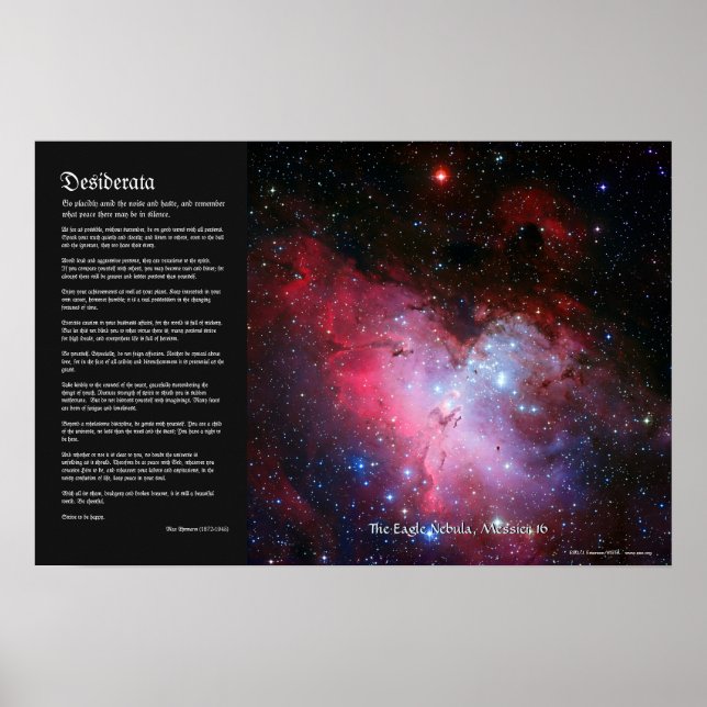 Póster Desiderata - Águila Nebulosa, Messier 16, NGC 6611 (Frente)