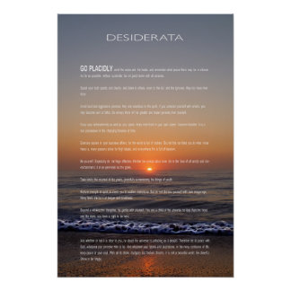 Póster DESIDERATA Beach Golden Sunrise