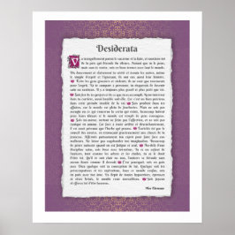 Póster Desiderata - Choses désirées - poème