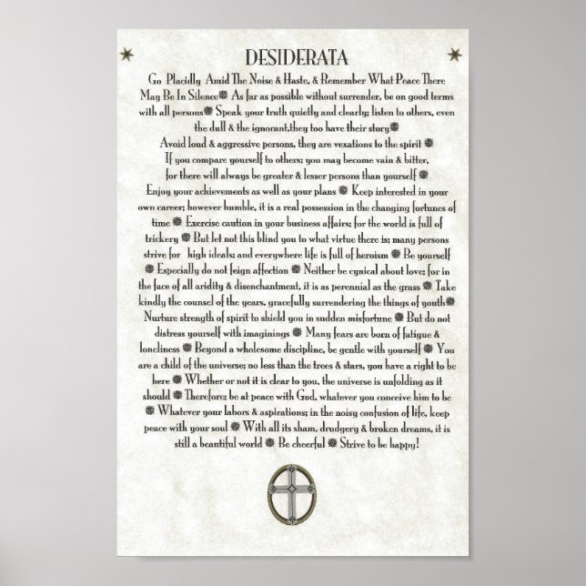Póster DESIDERATA Circled Crucifix (Frente)
