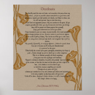 Póster Desiderata con lirios de calila