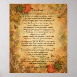 Póster Desiderata "cosas deseadas" hojas de otoño
