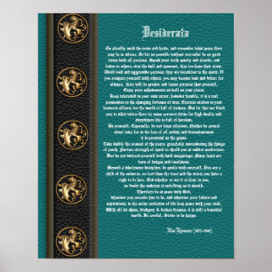 Póster Desiderata "cosas deseadas", prosa de fondo mascul