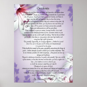 Póster Desiderata "cosas deseadas", prosa floral