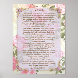 Póster Desiderata "cosas deseadas", prosa floral