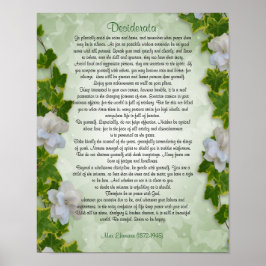 Póster Desiderata "cosas deseadas", prosa Ivy floral