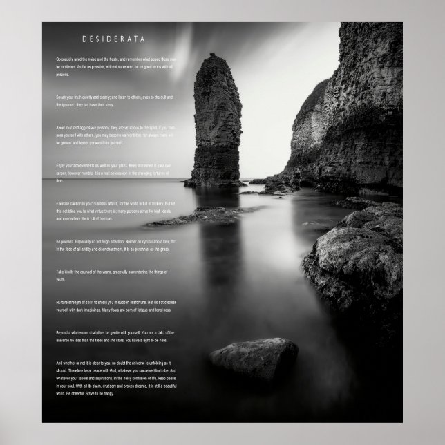Póster DESIDERATA Costa de Inglaterra (Frente)