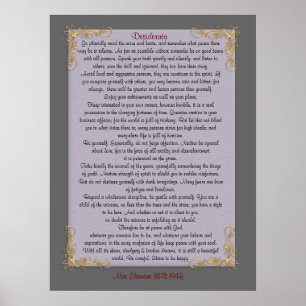 Póster Desiderata "desired things", customizable colors