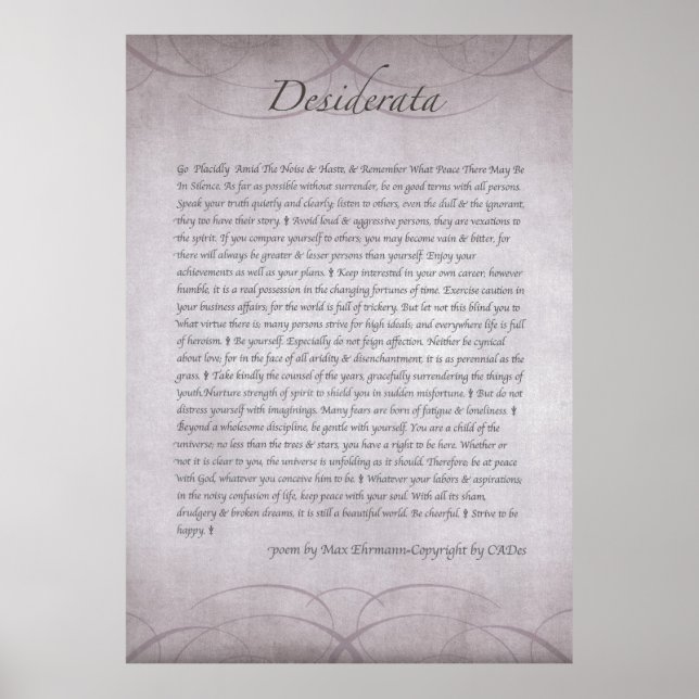 Póster DESIDERATA en campos de lavanda para siempre (Frente)