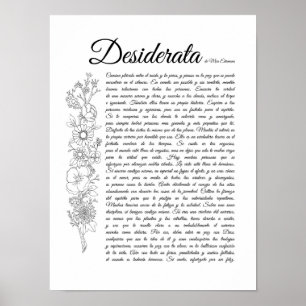 Póster Desiderata en español