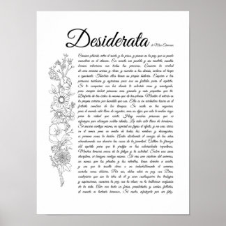 Póster Desiderata en español