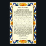 Póster Desiderata en la frontera floral Art Deco<br><div class="desc">Desiderata en la frontera floral Art Deco</div>