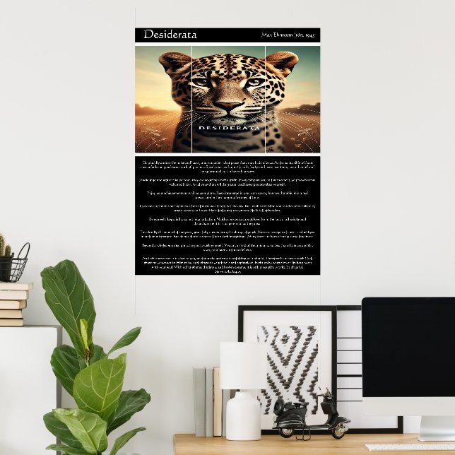 Póster Desiderata: La sabiduría del leopardo (Oficina en casa)