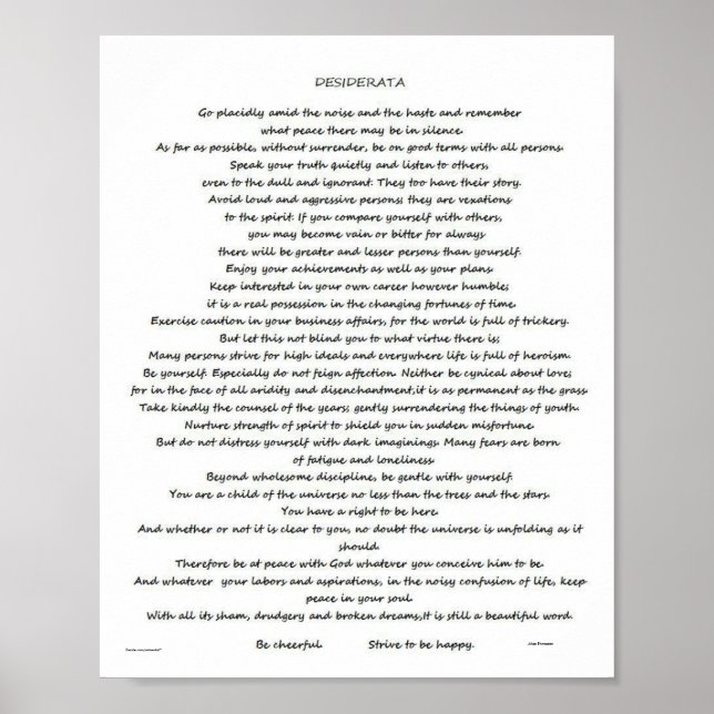 PÓSTER DESIDERATA MAX EHRMANN (Frente)