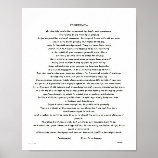 PÓSTER DESIDERATA MAX EHRMANN POSTER (Frente)