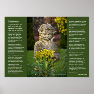 Póster Desiderata - Niño con poza de primavera, estatua d