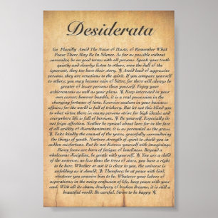 Póster DESIDERATA on Embossed Wood Paper
