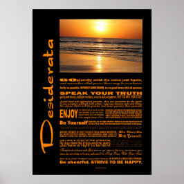 Póster Desiderata Poem Beauty Yellow Sunset
