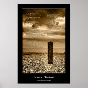 Póster Desiderata Poem estilo galería de escena costera
