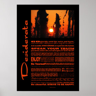 Póster Desiderata Poem Fuente Agua Al Amanecer