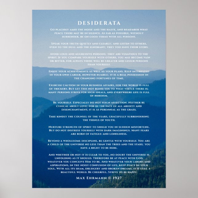 Póster Desiderata Poem Poster Misty (Frente)