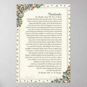 Póster Desiderata Poema de Max Ehrmann Floral Medici