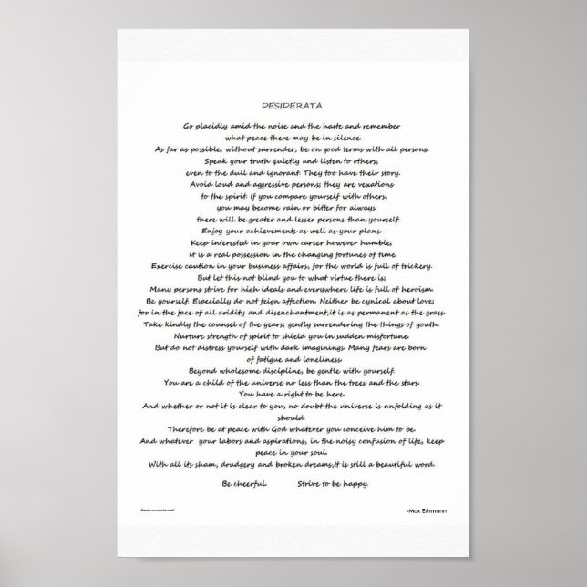PÓSTER DESIDERATA POSTER (Frente)