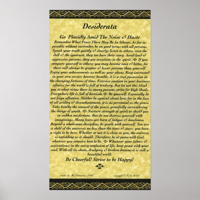 Póster DESIDERATA Poster (Frente)