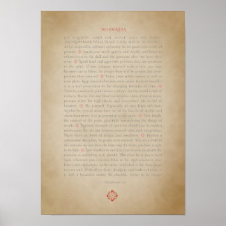 Póster Desiderata poster