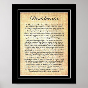 Póster DESIDERATA Poster by Max Ehrmann=Fossil