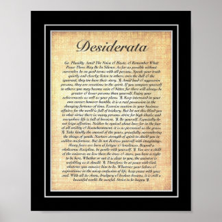 Póster DESIDERATA Poster by Max Ehrmann=Fossil