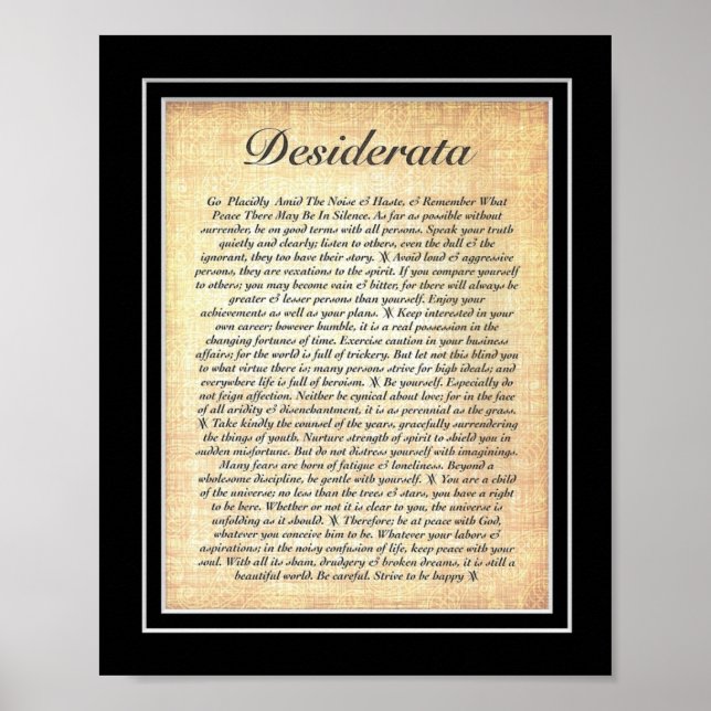 Póster DESIDERATA Poster by Max Ehrmann=Fossil (Frente)