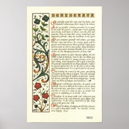 Póster DESIDERATA Poster de Max Ehrmann= Calligrafía foli