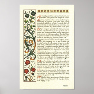 Póster DESIDERATA Poster de Max Ehrmann= Calligrafía foli