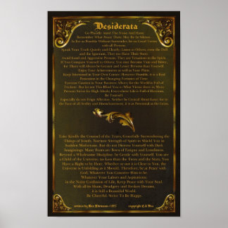 Póster DESIDERATA Poster-Max Ehrmann-11x17-Barroco dorado