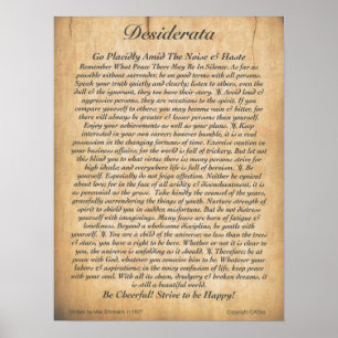 Póster DESIDERATA Poster Max Ehrmann-Embossed Wood Plank