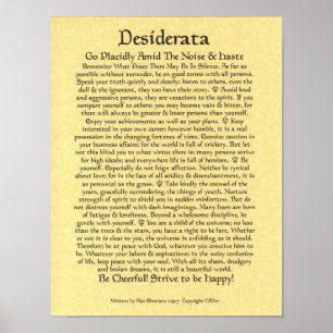 Póster DESIDERATA Poster Max Ehrmann-Medieval Calligraphy