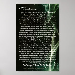 Póster DESIDERATA Poster-Max Ehrmann-Smoking Champagne