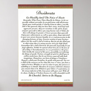 Póster DESIDERATA Poster Max Ehrmann-Trim formal