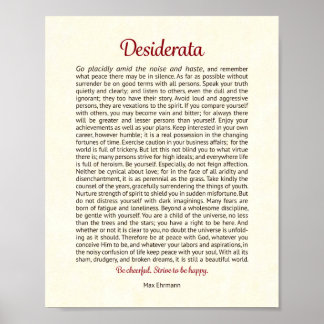 Póster Desiderata Print | Desiderata Art