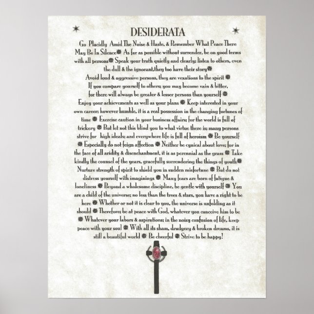 Póster DESIDERATA Scepter Crucifix (Frente)