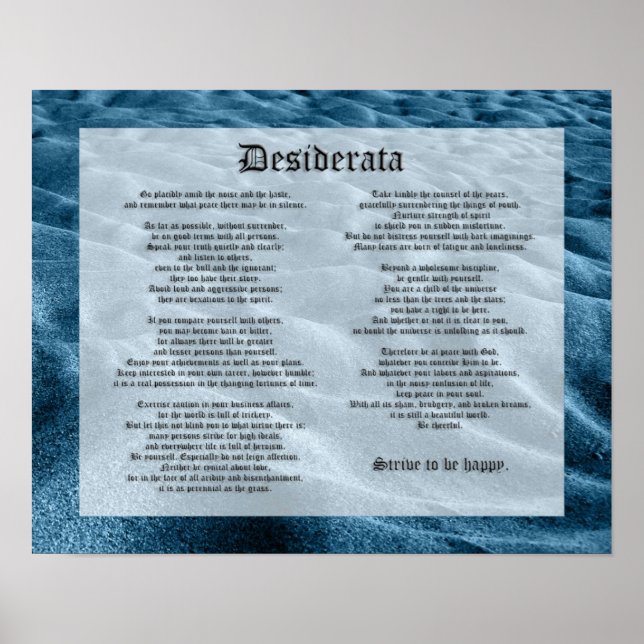 Póster Desiderata - Shifting Sands (Frente)