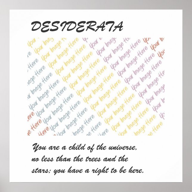 Póster DESIDERATA Su poster de imágenes (Frente)