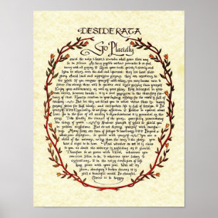 Póster DESIDERATA with Wreath Trim
