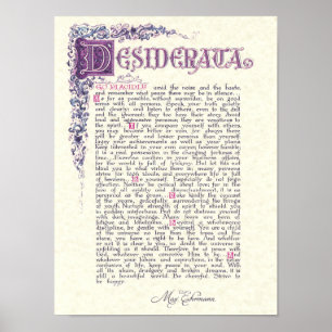 Póster DESIDERÁTUMS con colores florentinos