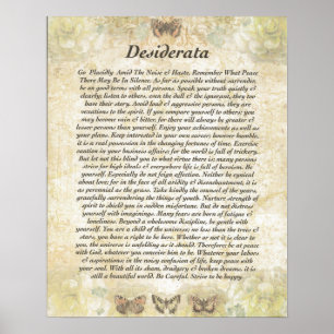 Póster DESIDERÁTUMS con las mariposas cuidadosas